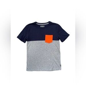 Eddie Bauer Size M, 10-12, Navy and Grey Pocket Tee